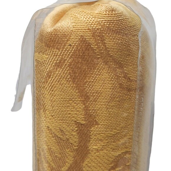 Autumn Harvest Dining Armless Chair Cover Yellow Gold Embossed Design 42 in Max - Picture 6 of 6